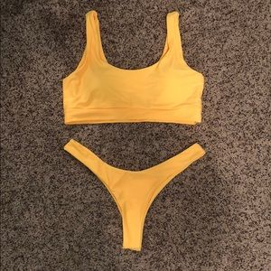 yellow Shein cheeky bikini